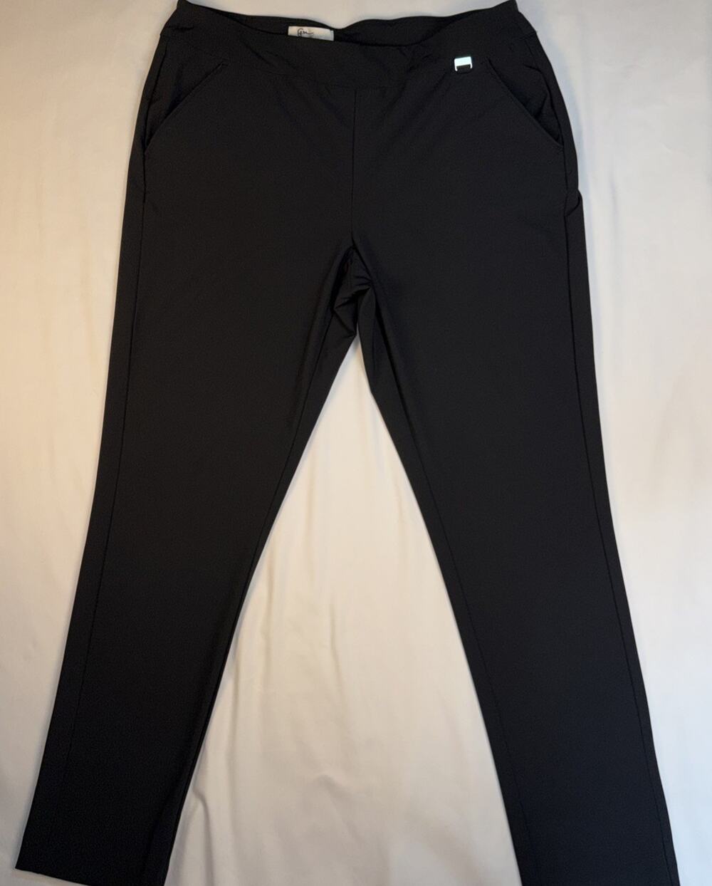 Greg Norman Women’s Golf Pants Pull-On Slim Stretch Zip Pocket Size 8 (28" Ins.)